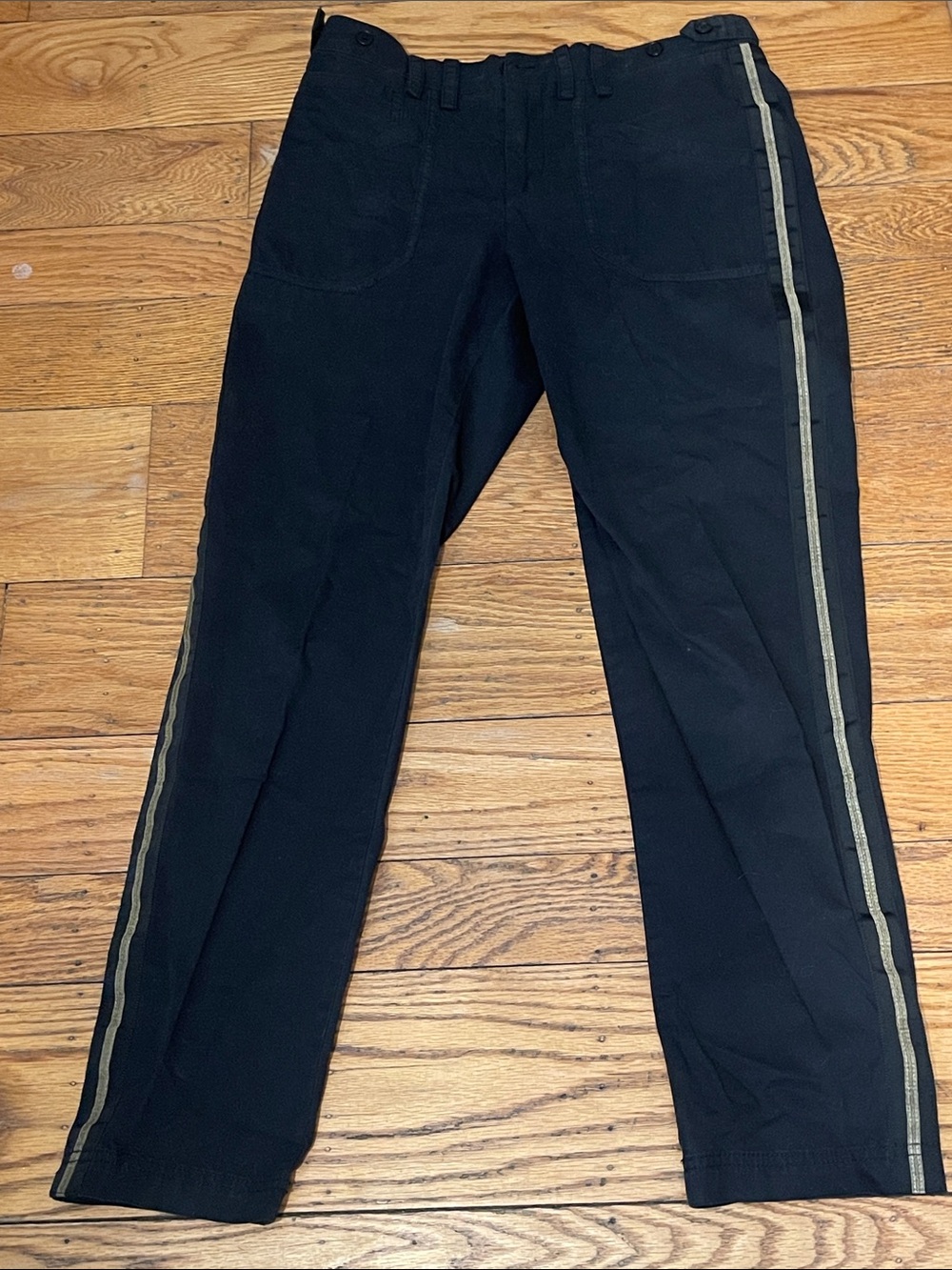 Zadig & Voltaire Black, cotton Pants with Gold Side Stripe